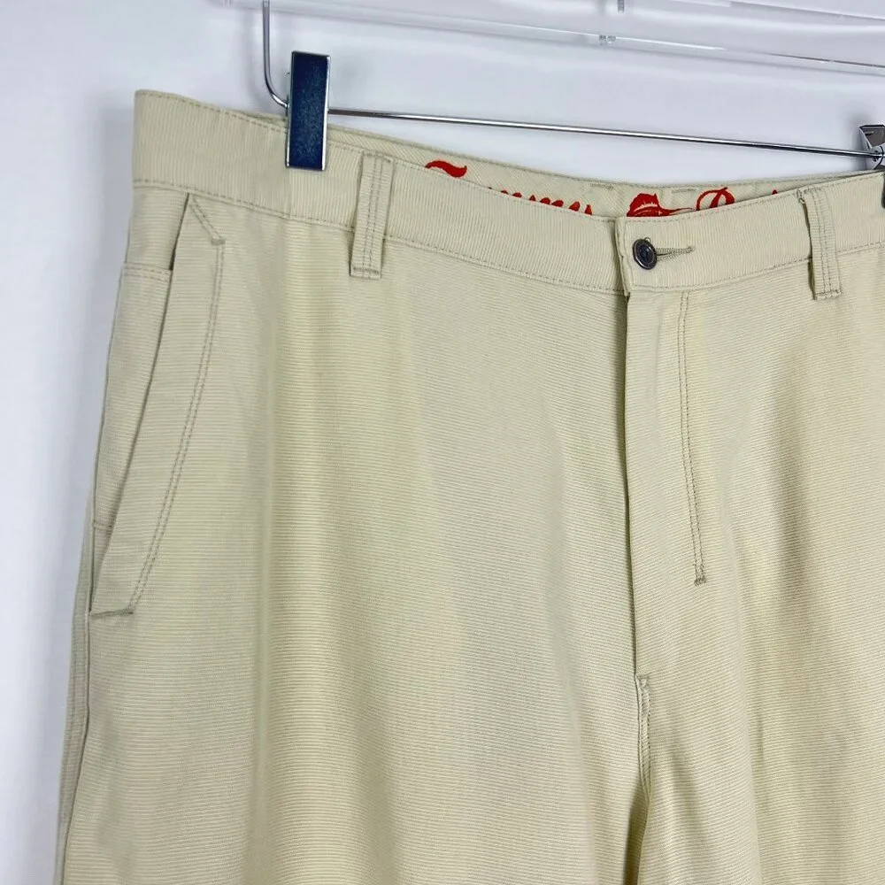 Tommy Bahama Shorts Paradise Nation Men's Size 35 Khaki Flat Front 10-Inch